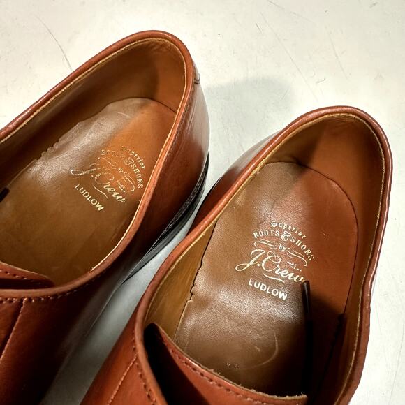 VERY GOOD Grant Stone x J. Crew Ludlow Derby Brown Calf Bench Made 12 D - Picture 8 of 14